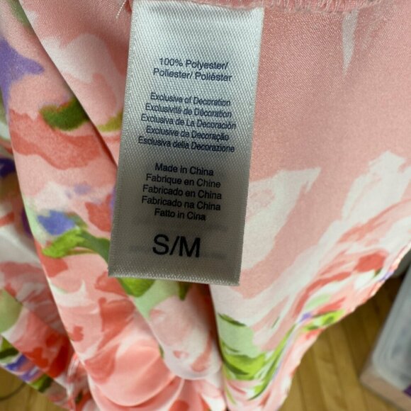 OSCAR DE LA RENTA Vtg Satin Pink Floral Luxury Maxi Haute Couture Dress S/M - Picture 11 of 16